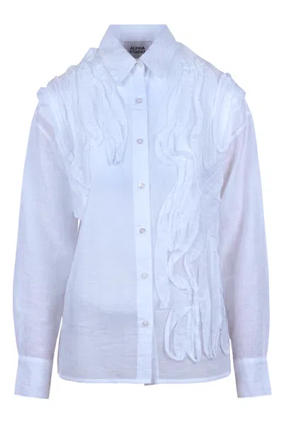 Alpha Studio - Shirt - 471120 - White In Bianco