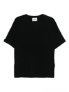 Alpha Studio Short Sleeve Swater In Black