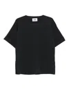 Alpha Studio Short Sleeve Swater In Black