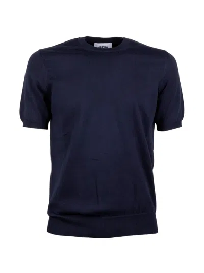 Alpha Studio Short Sleeve T-shirt In Blue