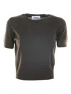 Alpha Studio Short-sleeve Top In Brown