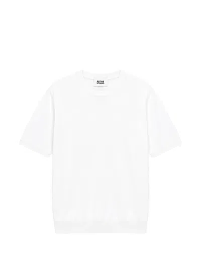 Alpha Studio Short-sleeve Crew-neck T-shirt In White