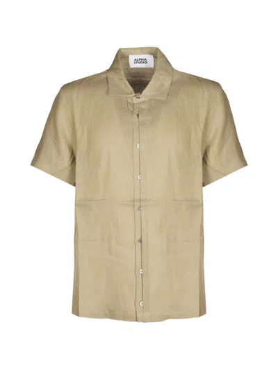 Alpha Studio Short-sleeve Shirt In Neutral