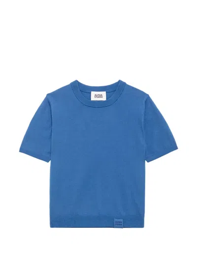 Alpha Studio Short-sleeve T-shirt In Blue