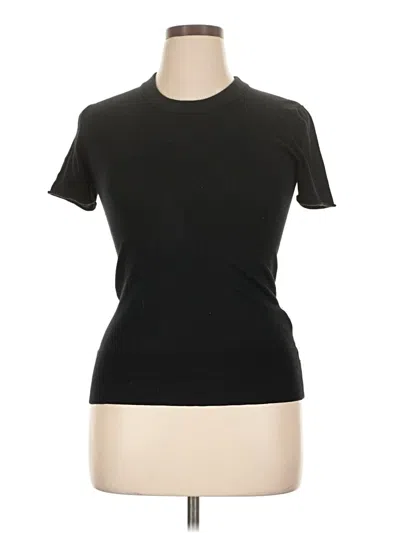 Pre-owned Alpha Studio Silk Pullover Sweater In Black