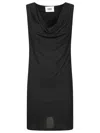 Alpha Studio Sleeveless Mini Dress With Draped Cowl Neckline In Black
