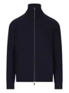 Alpha Studio Stand-collar Zip-up Cardigan In Blue