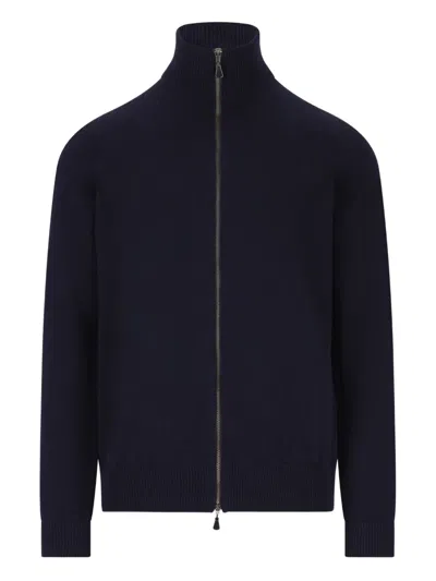 ALPHA STUDIO STAND-COLLAR ZIP-UP CARDIGAN