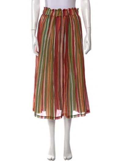 Pre-owned Alpha Studio Striped Midi Length Skirt In Multi