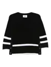 Alpha Studio Gestreifter Pullover In Black