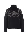 Alpha Studio Stud-embellished High-neck Sweater In Black