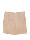 Alpha Studio Suede Mini Skirt In Neutral