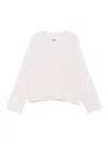 Alpha Studio Fitted Cashmere Blend Sweater In White