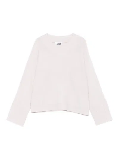 ALPHA STUDIO WHITE CASHMERE AND WOOL SWEATER