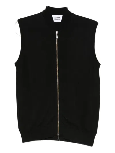 Alpha Studio Sweaters In Black