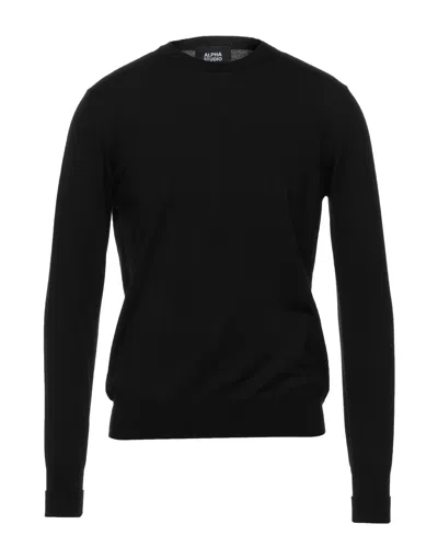 Alpha Studio Sweaters In Black