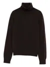 Alpha Studio Turtleneck Merino Sweater In Brown
