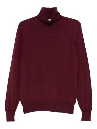 Alpha Studio Roll-neck Sweater In Red