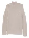 Alpha Studio High-neck Sweater In Neutral