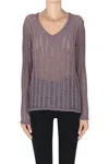 Alpha Studio Textured Knit Pullover In Lilac