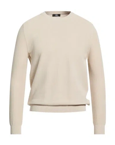 Alpha Studio The Fine Essentials Man Sweater Beige Size 44 Sea Island Cotton In Brown