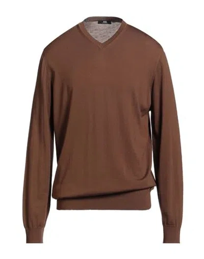 Alpha Studio The Fine Essentials Man Sweater Brown Size 46 Merino Wool
