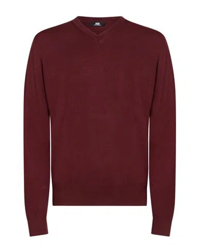 Alpha Studio The Fine Essentials Man Sweater Burgundy Size 44 Merino Wool