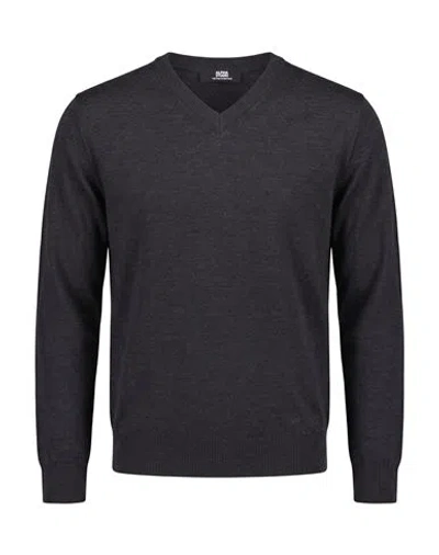 Alpha Studio The Fine Essentials Man Sweater Charcoal Size 42 Wool In Gray