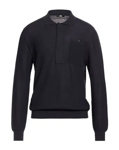 Alpha Studio The Fine Essentials Man Sweater Midnight Blue Size 44 Sea Island Cotton In Black