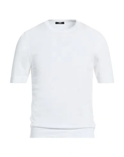 Alpha Studio The Fine Essentials Man Sweater White Size 50 Sea Island Cotton In Red