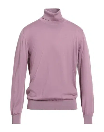 Alpha Studio The Fine Essentials Man Turtleneck Antique Rose Size 44 Merino Wool