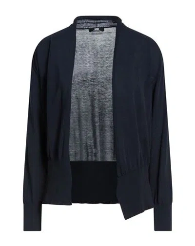 Alpha Studio The Fine Essentials Woman Cardigan Midnight Blue Size 10 Cotton