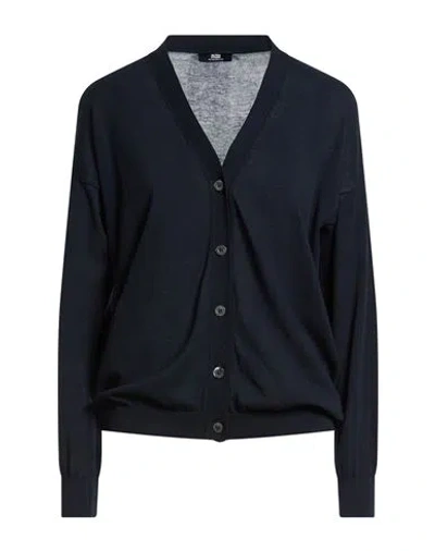 Alpha Studio The Fine Essentials Woman Cardigan Midnight Blue Size 10 Cotton In Black