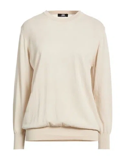 Alpha Studio The Fine Essentials Woman Sweater Beige Size 12 Cotton In Brown