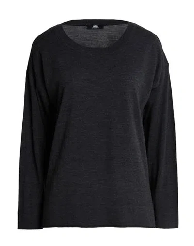Alpha Studio The Fine Essentials Woman Sweater Charcoal Size 6 Merino Wool In Multi