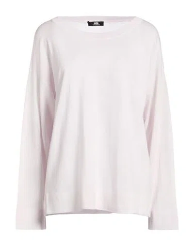 Alpha Studio The Fine Essentials Woman Sweater Light Grey Size 10 Merino Wool In Pink