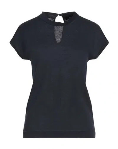 Alpha Studio The Fine Essentials Woman Sweater Midnight Blue Size 10 Cotton