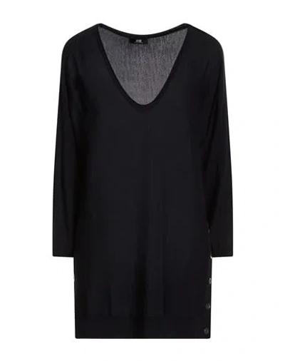 Alpha Studio The Fine Essentials Woman Sweater Midnight Blue Size 12 Merino Wool In Black