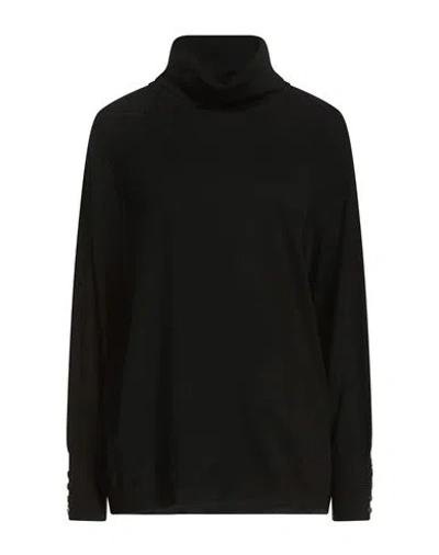 Alpha Studio The Fine Essentials Woman Turtleneck Black Size 14 Merino Wool