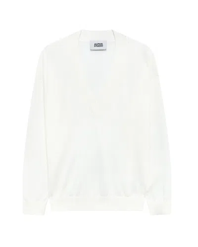 Alpha Studio Timeless Knit Sweater For Women - Ss26 Collection In Latte