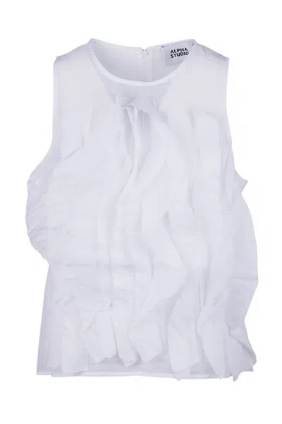 Alpha Studio - Top - 471122 - White In Bianco