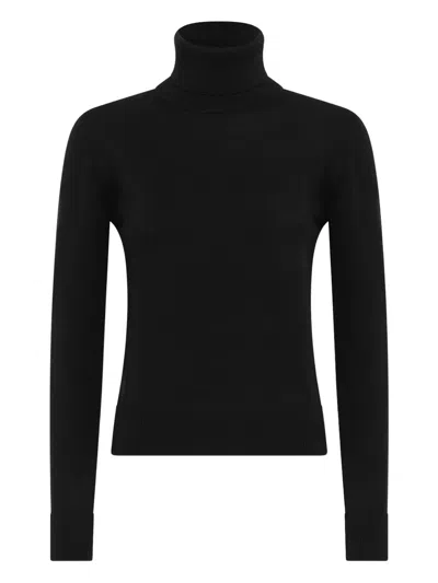 Alpha Studio Turtleneck Long-sleeve Sweater In Black