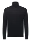 Alpha Studio Turtleneck Long-sleeved Sweater In Black