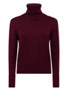 Alpha Studio Turtleneck Long-sleeves Sweater In Red
