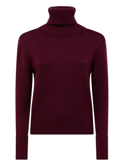 Alpha Studio Turtleneck Long-sleeves Sweater In Red