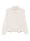 Alpha Studio Turtleneck Merino Sweater In Neutral