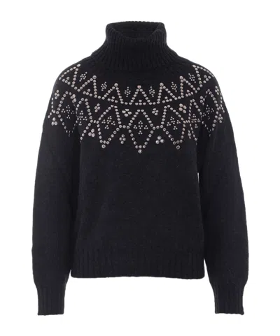Alpha Studio Turtleneck Sweater In Blue