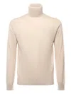 Alpha Studio Man Turtleneck Sand Size 42 Wool In Neutral