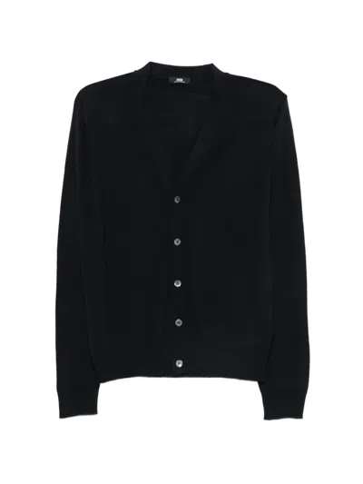 Alpha Studio V-neck Button-up Cardigan In Blue