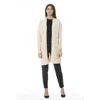 Alpha Studio White Alpaca Leather Cardigan In Neutral